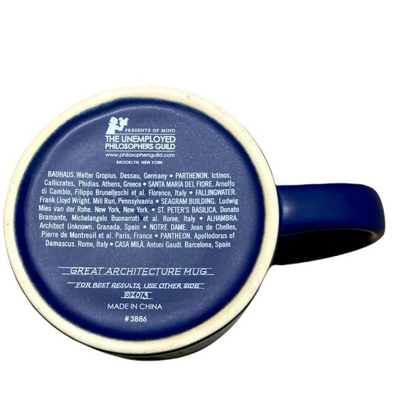 THE Unemployed Philosophers Guild Architecture Coffee Mug Architectural Drawings - Picture 5 of 7